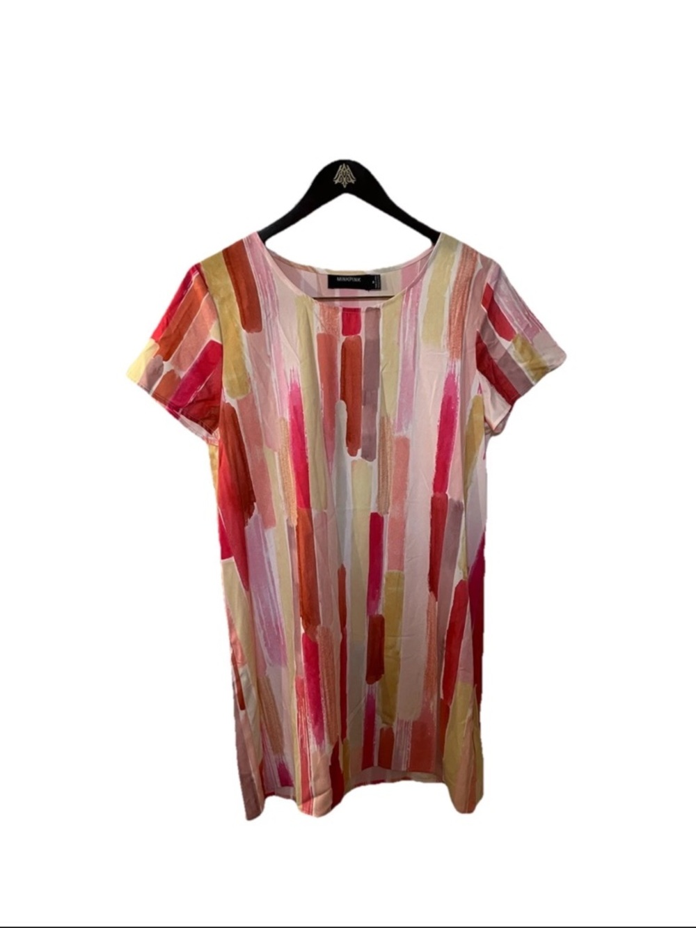 Mink Pink Good Life Tee Dress Multicolor Brushstrokes Women’s Medium